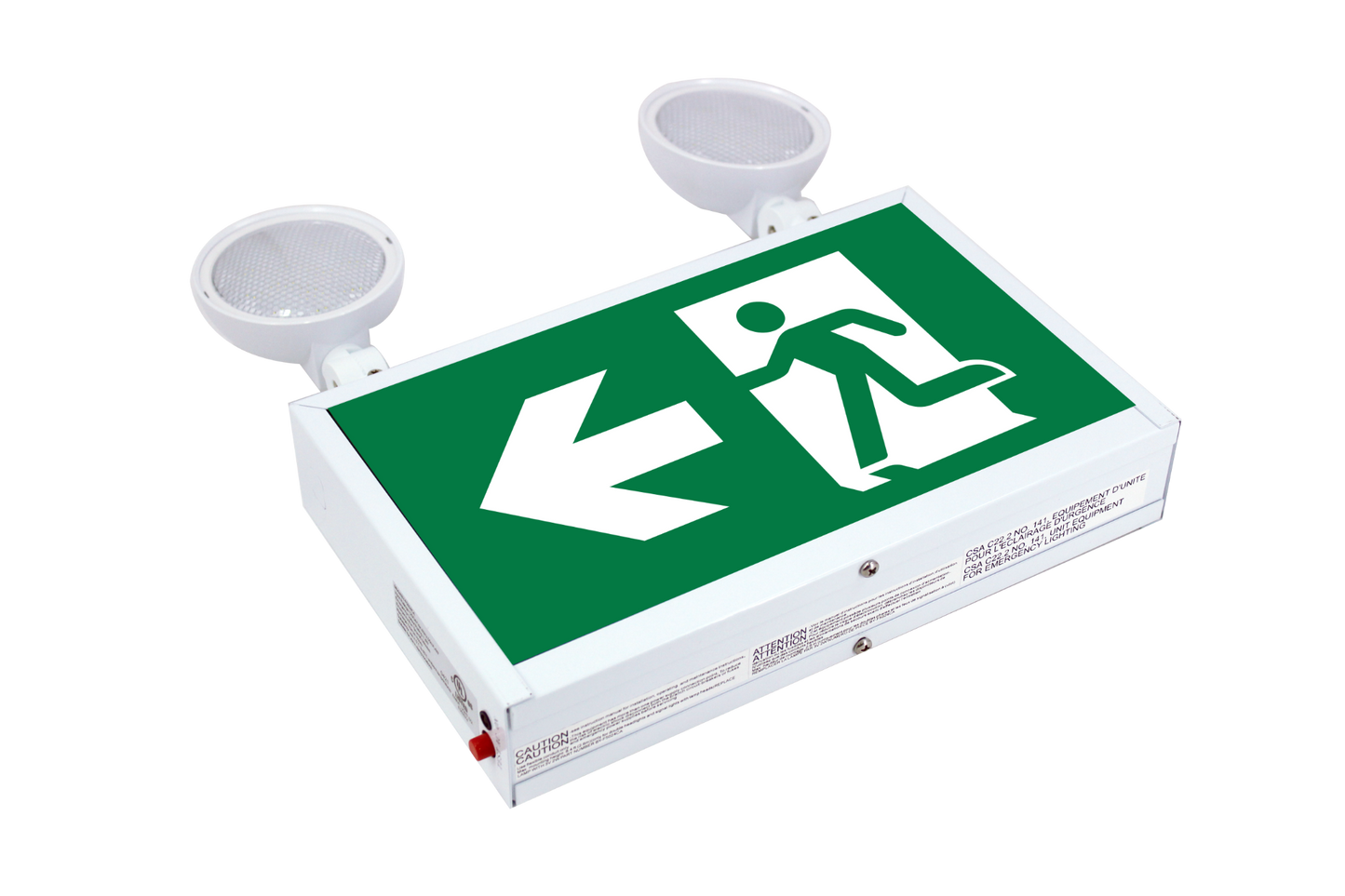 Exit sign with 2 lights Running man