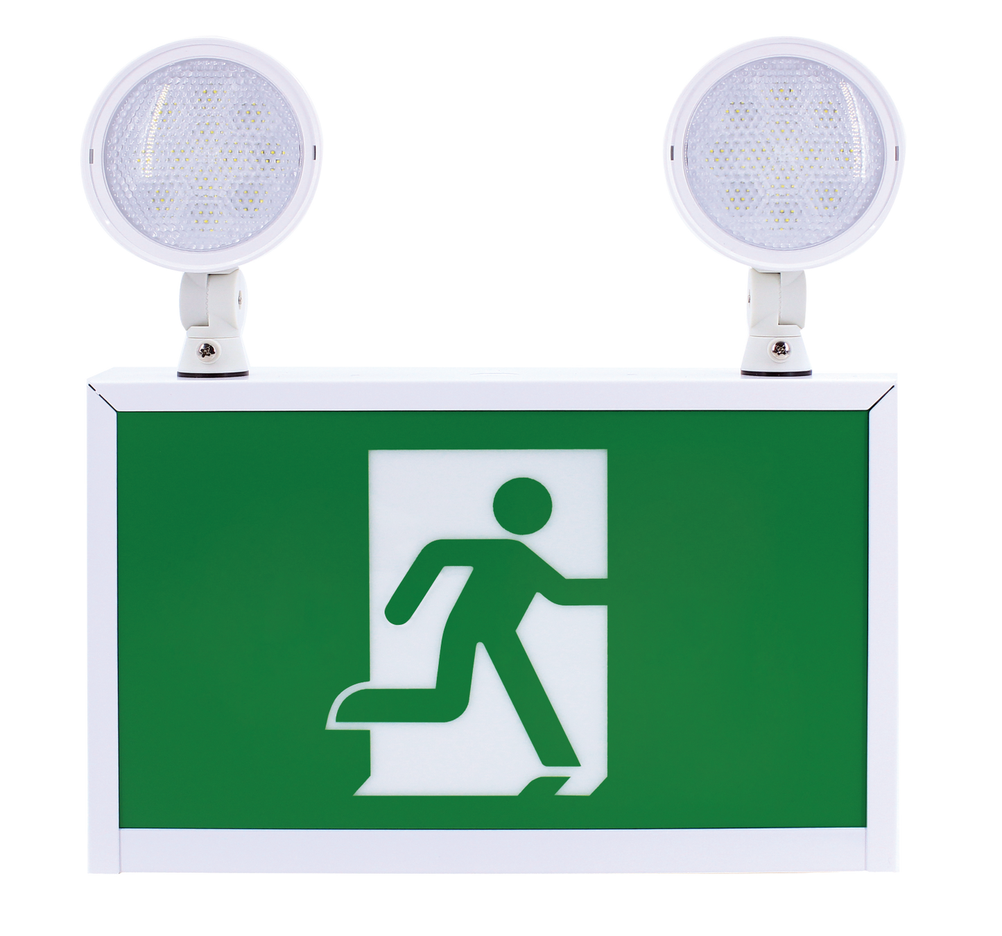 Exit sign with 2 lights Running man