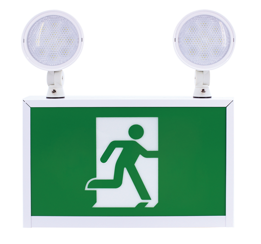 Exit sign with 2 lights Running man