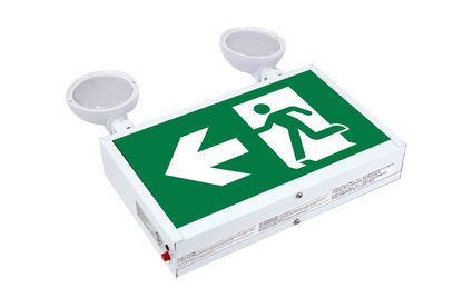 Exit sign with 2 lights Running man