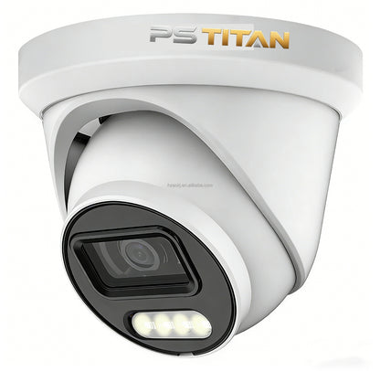 Caméra IP Turret 8MP, vision nocturne pleine couleur,  détection IA
