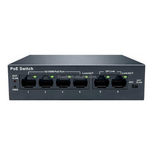 Switch PoE Gigabit 4 ports avec protection contre la foudre 4KV, caméras de sécurité IP gérées en métal, alimentation 52V 48W