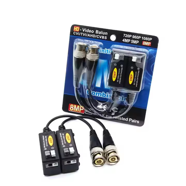 Passive HD video balun transmitter for CCTV surveillance cameras up to 8MP